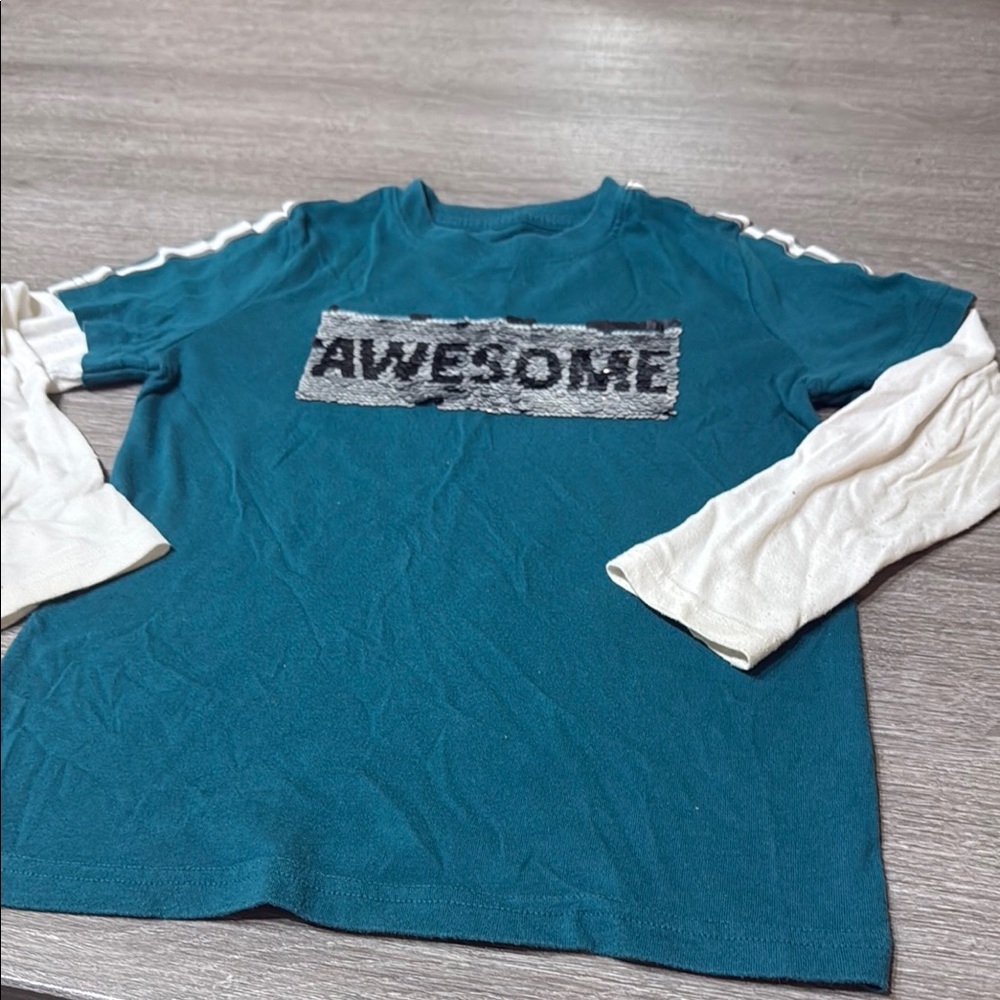 Wonder Nation Long Sleeve Tees Blue and White
